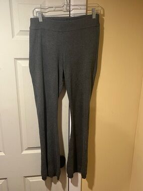 Pink Rose Heather Gray Ribbed Knit pants